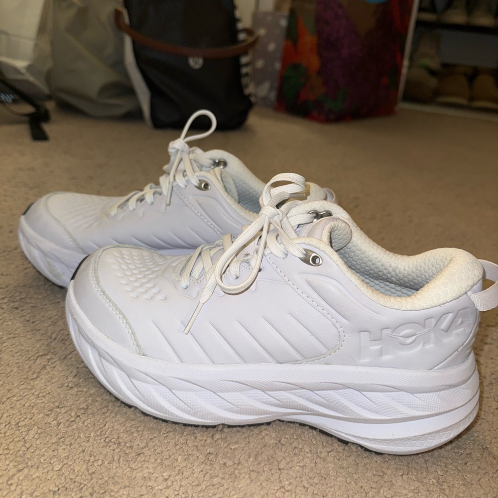 Hoka BONDI SR All-White Running Shoes